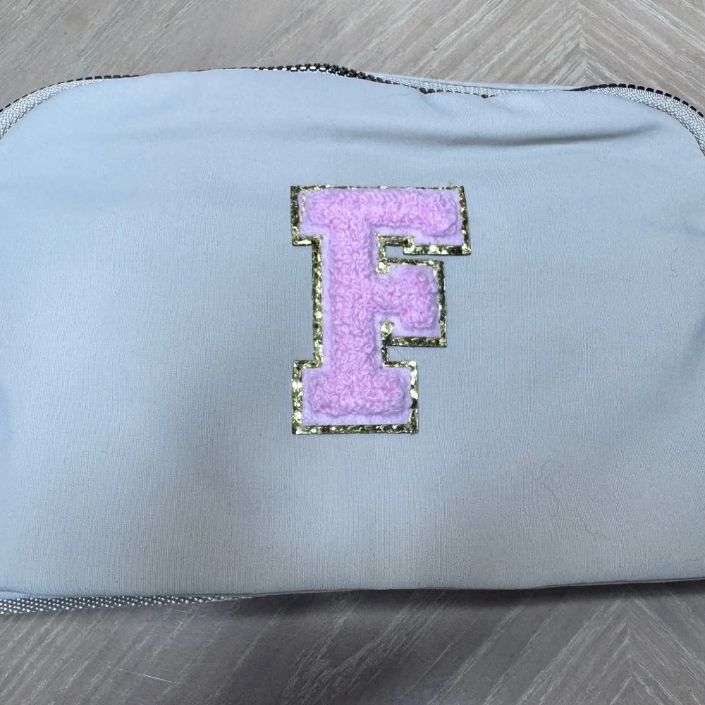 NEW Cream w Pink Gold Monogram F Crossbody,Sling Waist pack Roomy liteweight